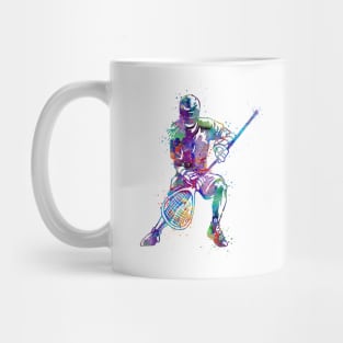 Dynamic Lacrosse Girl Art Watercolor Silhouette Mug